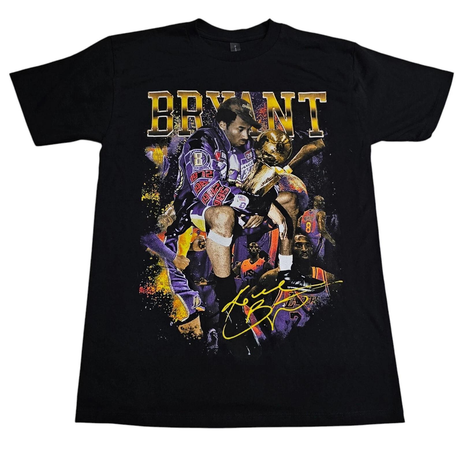 Kobe Bryant Championship Basketball Graphic TShirt Black Nwot